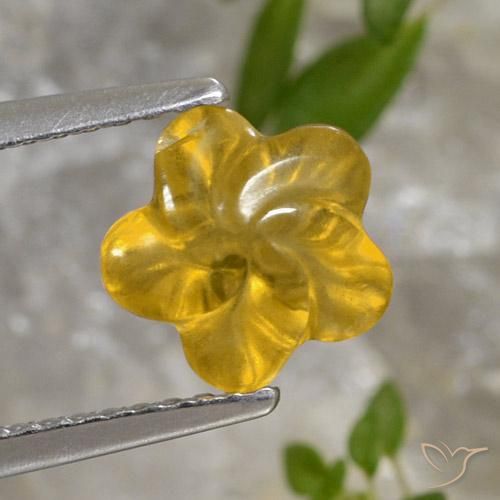 1.45ct Natural Naranja dorado Citrino, Corte Flor, Transparente