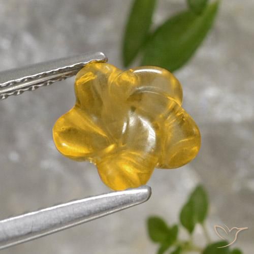 Citrino Naranja dorado natural de 1.45 ct, Corte Flor, Transparente