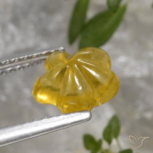 Citrino Naranja dorado natural de 1.45 ct, Corte Flor, Transparente