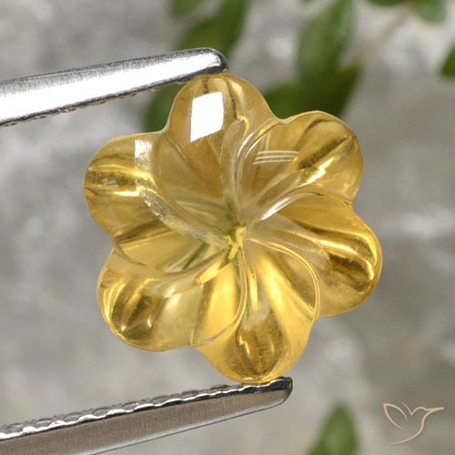 2.35ct Natural Dorado Citrino, Corte Flor, Transparente