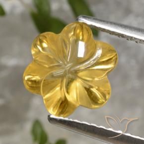 Citrino Dorado natural de 2.35 ct, Corte Flor, Transparente