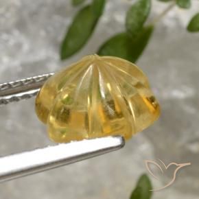 Citrino Dorado natural de 2.35 ct, Corte Flor, Transparente