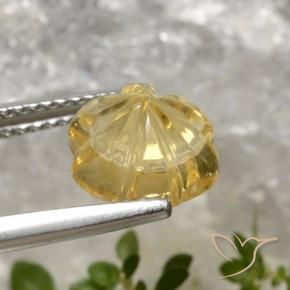 Citrino Dorado intenso natural de 2.78 ct, Corte Flor, Transparente