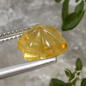 Citrino Dorado medio natural de 3.23 ct, Corte Flor, Transparente