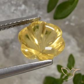 Citrino Dorado natural de 2.69 ct, Corte Flor, Transparente