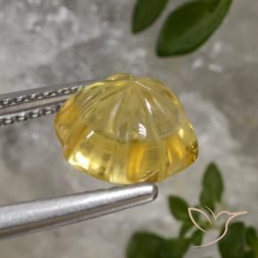 Citrino Dorado natural de 2.69 ct, Corte Flor, Transparente