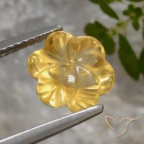 Citrino Dorado medio natural de 2.44 ct, Corte Flor, Transparente