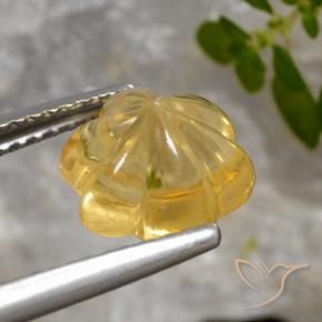 Citrino Dorado medio natural de 2.44 ct, Corte Flor, Transparente
