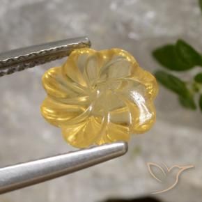 Citrino Dorado medio natural de 2.00 ct, Corte Flor, Transparente