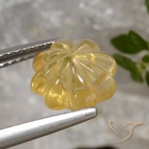 Citrino Dorado medio natural de 2.00 ct, Corte Flor, Transparente