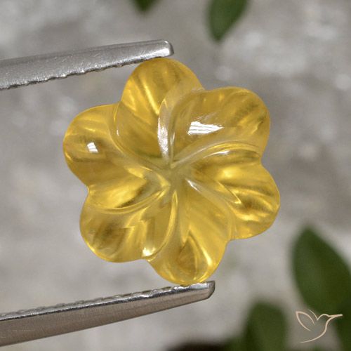 3.29ct Natural Dorado Citrino, Corte Flor, Transparente