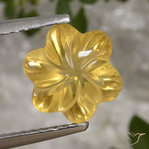 2.51ct Natural Dorado claro Citrino, Corte Flor, Transparente