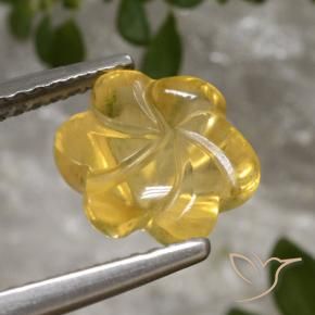 Citrino Dorado claro natural de 2.51 ct, Corte Flor, Transparente