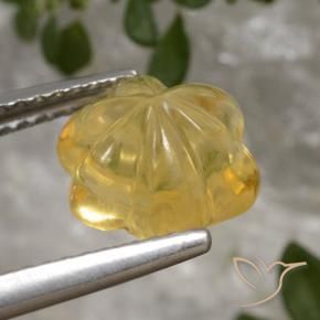 Citrino Dorado claro natural de 2.51 ct, Corte Flor, Transparente