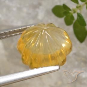 Citrino Dorado medio natural de 3.39 ct, Corte Flor, Transparente