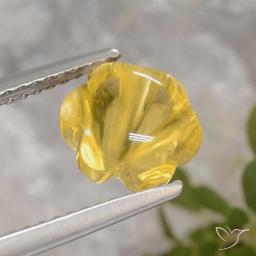 Citrino Amarillo toscana natural de 2.20 ct, Corte Flor, Transparente