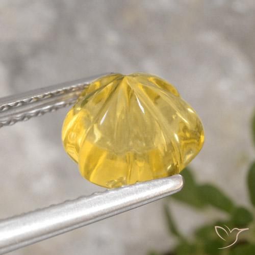 Citrino Amarillo toscana natural de 2.20 ct, Corte Flor, Transparente