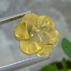 Citrino amarillo natural de 3,01 ct, corte flor, transparente