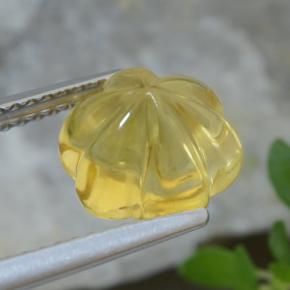 Citrino amarillo natural de 3,01 ct, corte flor, transparente