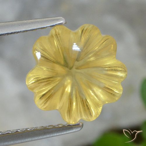 3.07ct Natural Amarillo claro Citrino, Corte Flor, Transparente