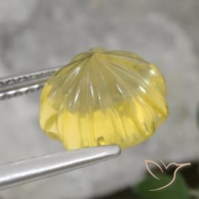 Citrino Amarillo claro natural de 3.07 ct, Corte Flor, Transparente