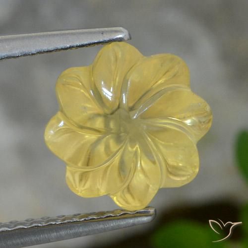 2.61ct Natural Amarillo-dorado claro Citrino, Corte Flor, Transparente