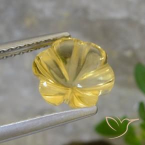 Citrino Dorado claro natural de 1.73 ct, Corte Flor, Transparente