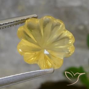 Citrino Amarillo medio natural de 2.53 ct, Corte Flor, Transparente