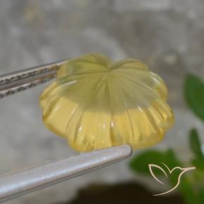 Citrino Amarillo medio natural de 2.53 ct, Corte Flor, Transparente