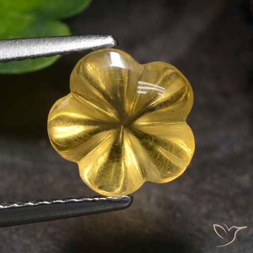 2.18ct Natural Naranja dorado Citrino, Corte Flor, Translúcido