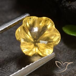 Citrino Dorado claro natural de 1.96 ct, Corte Flor, Transparente