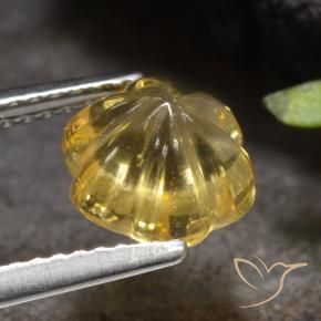 Citrino Dorado claro natural de 1.96 ct, Corte Flor, Transparente