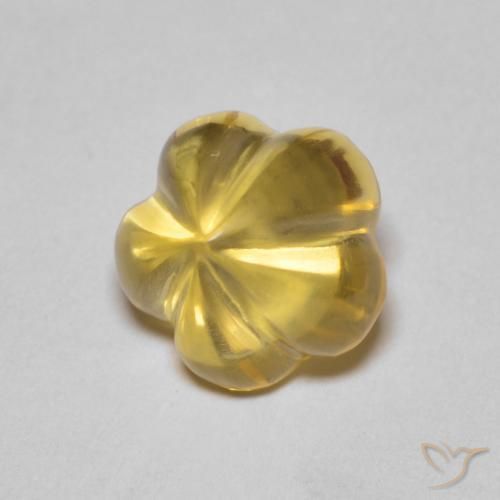 Citrino Naranja dorado natural de 2.34 ct, Corte Flor, Transparente