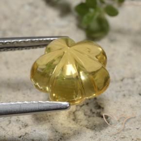 Citrino Dorado natural de 2.65 ct, Corte Flor, Transparente
