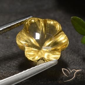 Citrino Amarillo púrpura natural de 3.27 ct, Corte Flor, Transparente