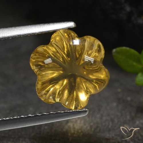 3.20ct Natural Naranja dorado Citrino, Corte Flor, Transparente