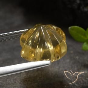 Citrino Naranja dorado natural de 3.20 ct, Corte Flor, Transparente