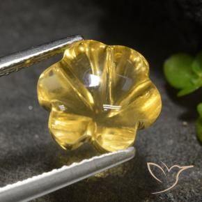 Citrino Naranja dorado natural de 4.38 ct, Corte Flor, Transparente
