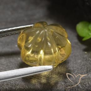 Citrino Naranja dorado natural de 4.38 ct, Corte Flor, Transparente