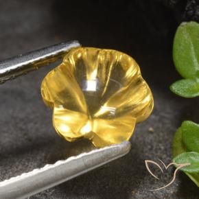 Citrino Dorado medio natural de 1.66 ct, Corte Flor, Transparente