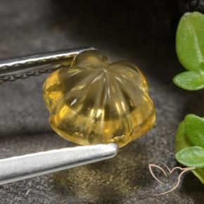 Citrino Dorado medio natural de 1.66 ct, Corte Flor, Transparente