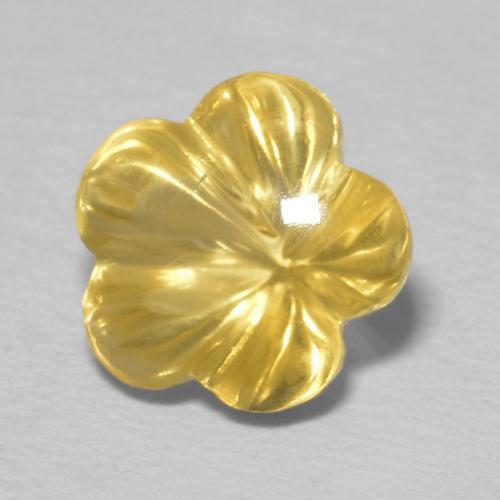 Citrino Dorado natural de 2.46 ct, Corte Flor, Transparente