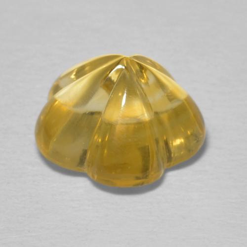 Citrino Dorado natural de 2.46 ct, Corte Flor, Transparente