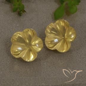 Gemas de Citrino Amarillo-dorado claro natural de 4.27 ct, Corte Flor, Transparente