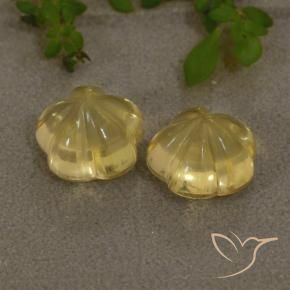 Gemas de Citrino Amarillo-dorado claro natural de 4.27 ct, Corte Flor, Transparente