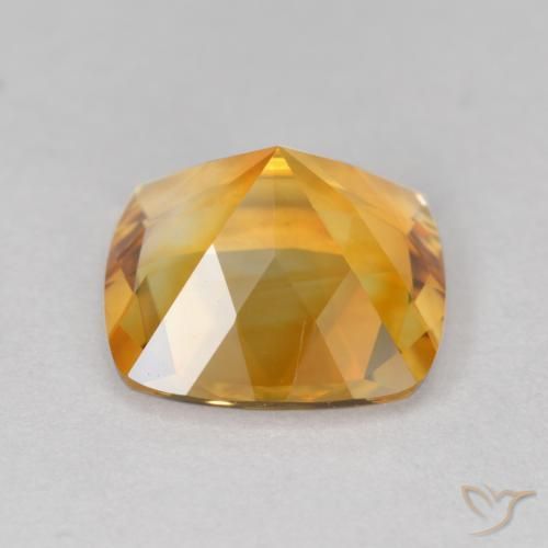 Citrino dorado natural de 3,47 ct, corte cojín, VVS