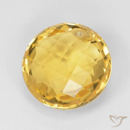 Citrino Dorado medio natural de 7.79 ct, Redondo, VVS