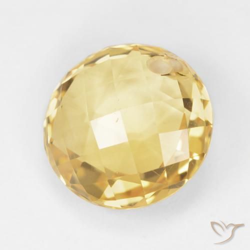 Citrino Dorado medio natural de 7.46 ct, Redondo, VVS-VS