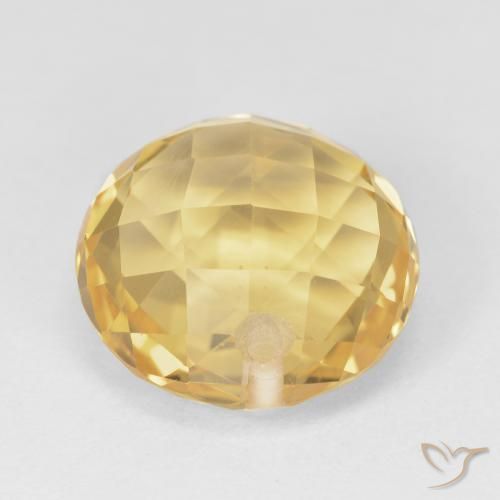 Citrino Dorado medio natural de 7.46 ct, Redondo, VVS-VS