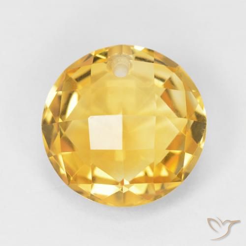 4.40ct Natural Medium Light Orange-Gold Citrino, Redondo, VVS